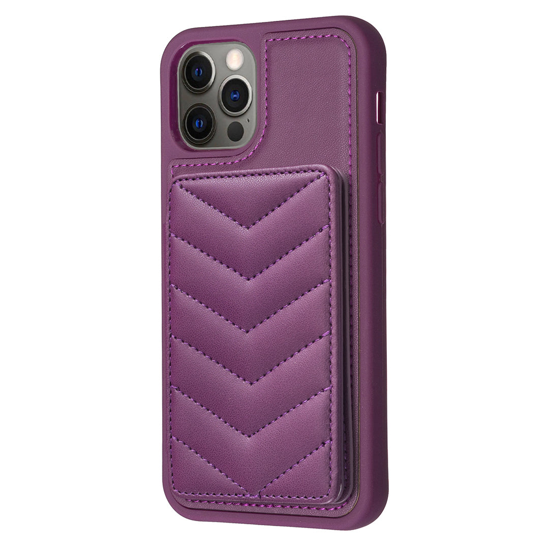 BF26 For iPhone 12 Pro Max Slim-Fit Wave Texture Phone Case Card Holder Kickstand TPU PU Leather Phone Shell BF26 For iPhone 12 Pro Max Slim-Fit Wave Texture Phone Case Card Holder Kickstand TPU PU Leather Phone Shell